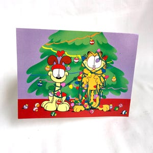 Carte de Noël Garfield ~ Que vos jours soient joyeux et lumineux ~ Carte vintage 1978