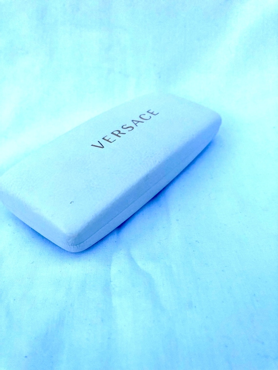 Vintage Versace Hard Clamshell Case White Leather… - image 2