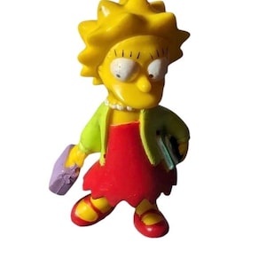 The Simpsons ~Lisa Simpson “Going To School” ~ Vintage PVC Figure 2007
