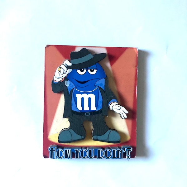 Vintage Blue M&M Refrigerator 3D Magnet  How You Doin’?