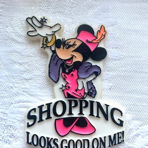 Vintage Mini Mouse Refrigerator Magnet, Shopping Looks Good On Me!