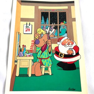 Carte de Noël père Noël humoristique ~ (Joyeuses fêtes !) ~ carte vintage 1990 ~ The Kersten Bros.Christmas Collection