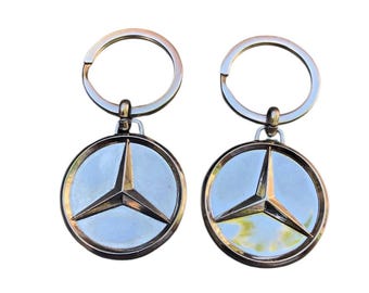 Vintage Two Chrome Mercedes Benz Keychains