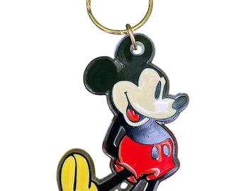 Disney Mickey Mouse Plastic Keychain 3 1/2 Inch, Classic Mickey Mouse Key Ring