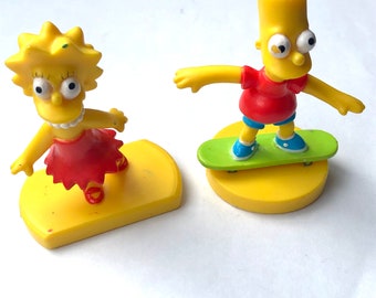 バート・シンプソンとリサ・シンプソン フィギュアセット シンプソンズのヴィンテージ バートとリサ・シンプソン PVC フィギュア