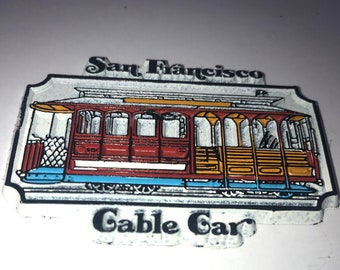 Tram a fune di San Francisco, California - Magnete da frigorifero in gomma