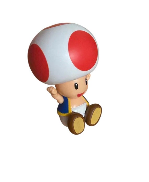 Figurine Super Mario Bros Avec Toad – Nintendo Bandai 2006 – 32 Cm – Bon état