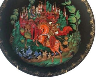 Vintage LEGENDS Collectible Plate , Ruslan and Ludmila, Pushkin Fairy Tales
