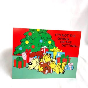 Garfield Weihnachtskarte ~ Es ist nicht das Geben oder das Bekommen… Es ist das Lieben! ~ Frohe Feiertage ! ~ Vintage 1978 Karte
