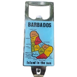 Barbados Map Bottle Opener , Kitchen Barware Decor, Barbados Souvenir