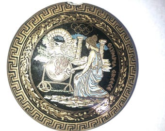 Imán vintage de cerámica para refrigerador de la antigua Olimpia griega