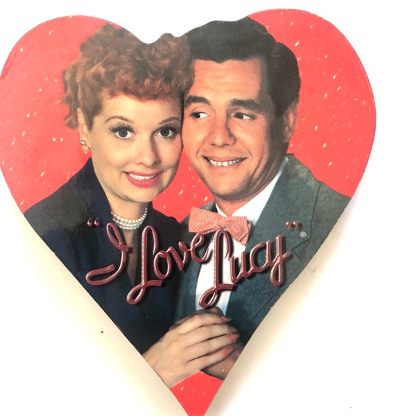 I Love Lucy , Lucy and Ricky Heart Large Vintage Refrigerator Magnet Lucille Ball Desi Arnaz