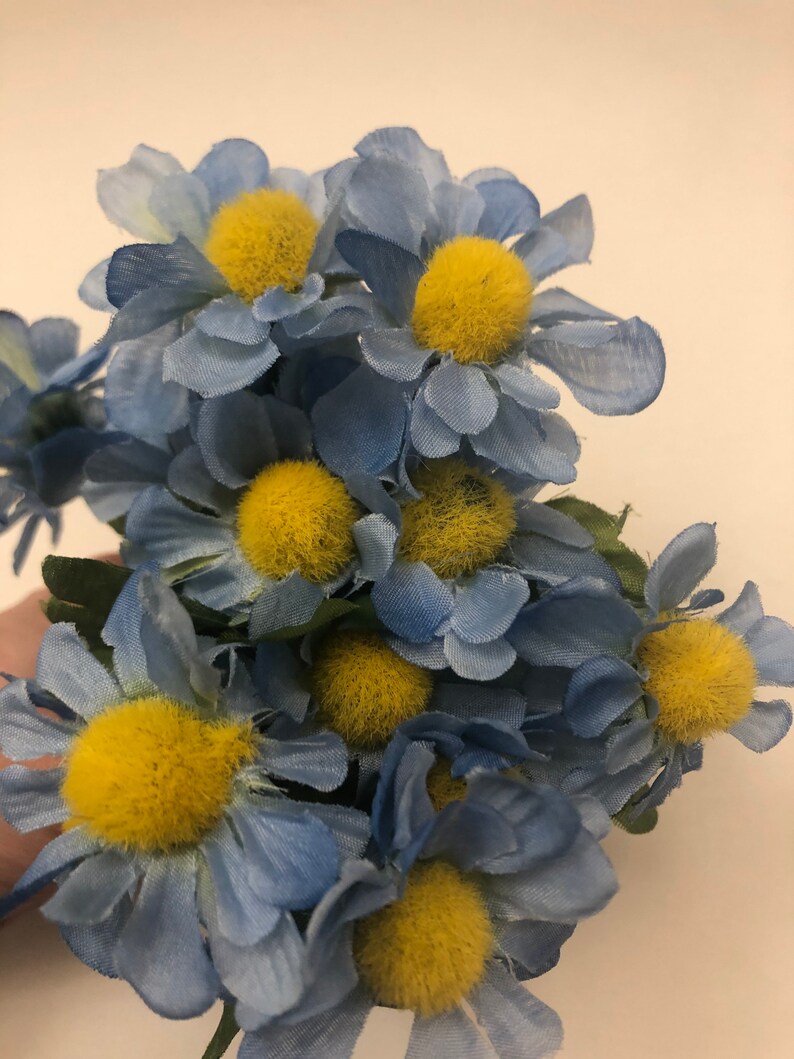 Artificial Blue chamomile flowers Etsy