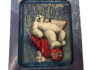 Naipes vintage Coca-Cola Polar Bear de 1998, dos barajas selladas en lata navideña