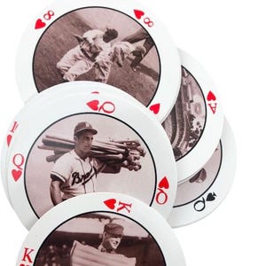 Cartas de baralho redondas vintage genuínas da Major League Baseball