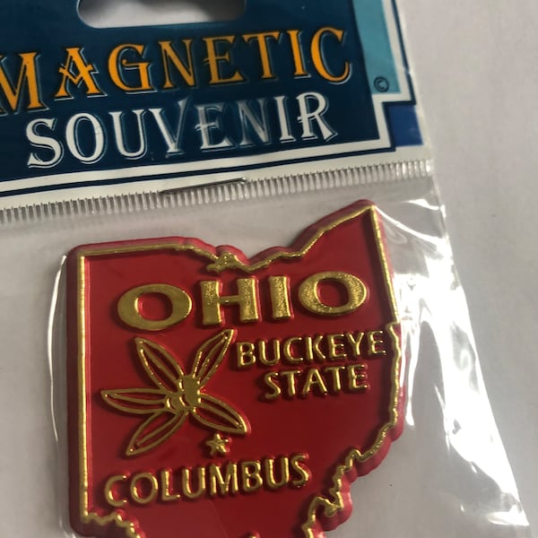 State Souvenir Magnet OHIO Buckeye State Columbus Fridge Refrigerator State Shaped