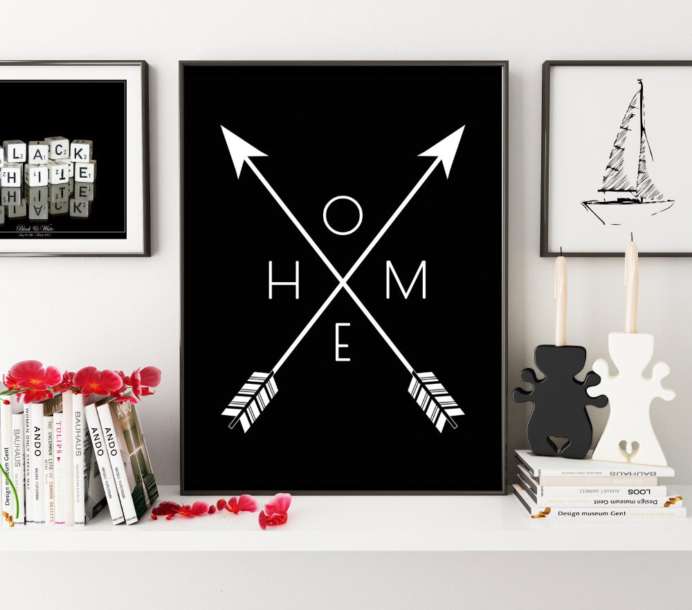 Black Wall Print Black and White Home Wall Art Home Print Etsy