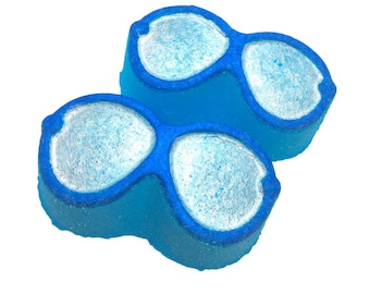 Blue Summer Sunglasses Bath Bomb, Sunglasses Bath Bomb, Bath Bomb, Natural Bath Bomb, Foaming Bath Bomb, Monkey Farts Scent, Self Care