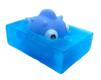 Puffer Fish Bath Toy Enfants Savon | Savon de poisson-globe | Puffer Fish Bath Jouet | Poisson-globe | Savon de bain pour enfants | Savon avec jouet | Savon jouet en caoutchouc |