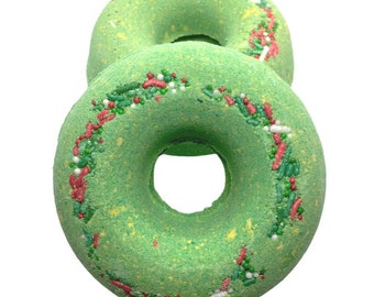 Christmas Tree Donut Bath Bomb | Holiday Bath Bomb | Christmas Tree Scent | Donut Bath Bomb | Donut | Bath Bomb | Christmas Tree | Holiday
