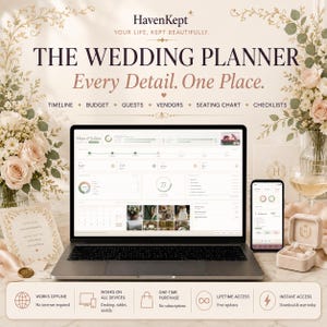 Interactive Wedding Planner Budget Tracker Guest Lists Seating Chart Template Organizer Dashboard Tool Web Based Planner App for Bride