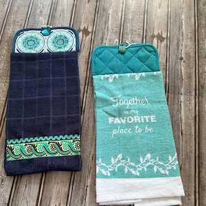 Blue/Teal Potholder Towel Set