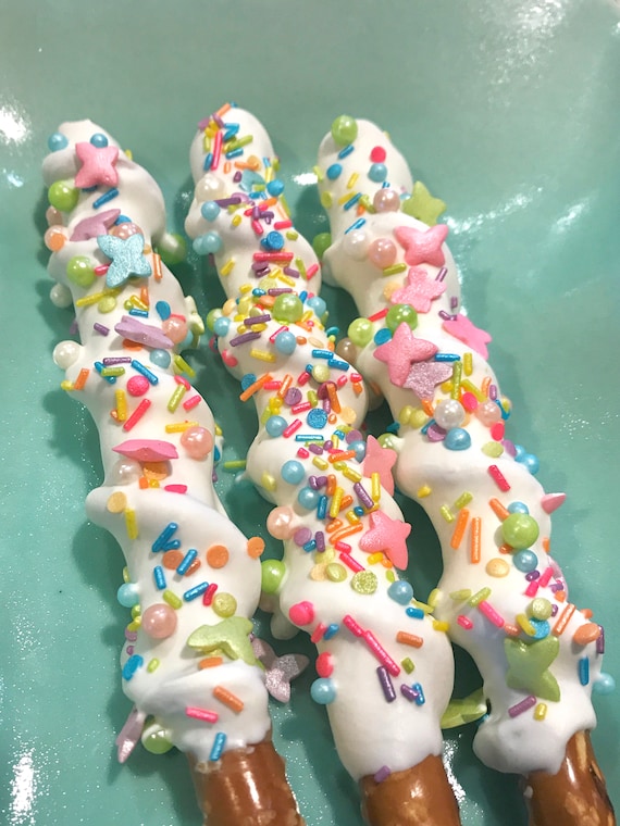 Unicorn Horn Chocolate Covered Pretzel Sticks Carmel My
