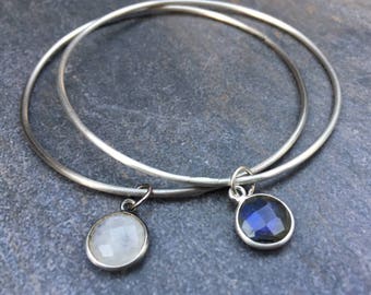 Sterling Silver Bracelet, Sterling Silver Bangles, Sterling Silver Birthstones, Green Gemstones, Sterling Silver Green, Dangle Bracelet