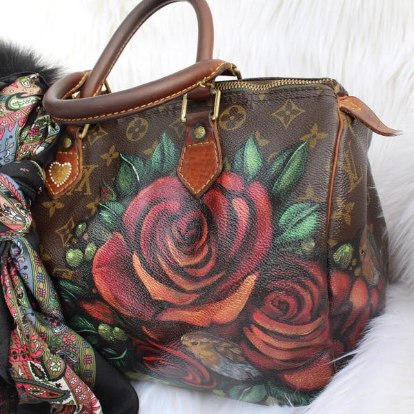 Hand painted Louis Vuitton speedy 30 (lilys rose)