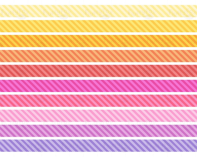 Stripes Border Clipart Line Borders Striped Clip Art Rainbow Etsy