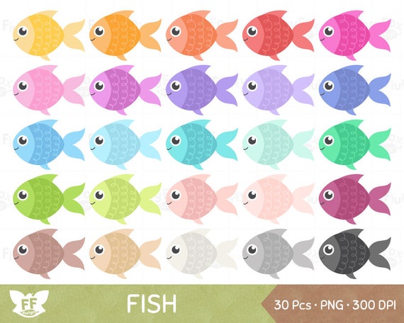 Fish Clipart, Fishes Clip Art, Fishies Aquatic Marine Cartoon