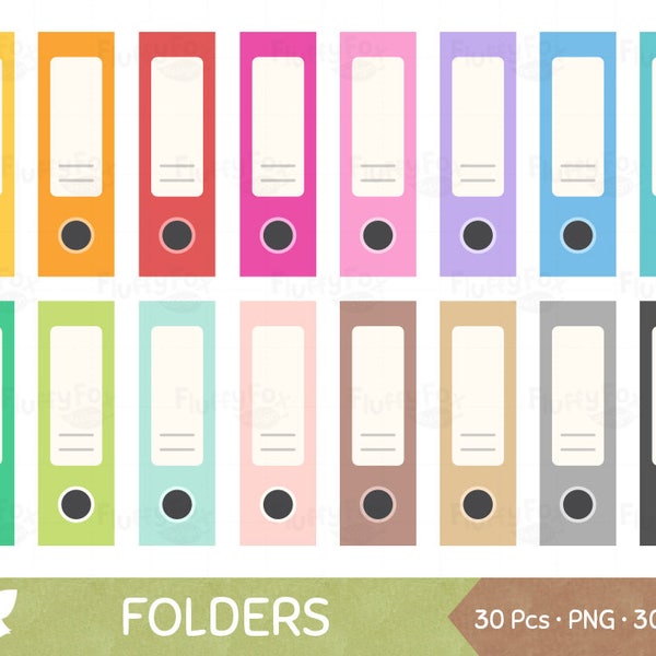 Folder Clipart, Mappen Illustraties, School Office Supply Briefpapier Icon File Rainbow Digitale PNG Grafische Download, Commercieel gebruik