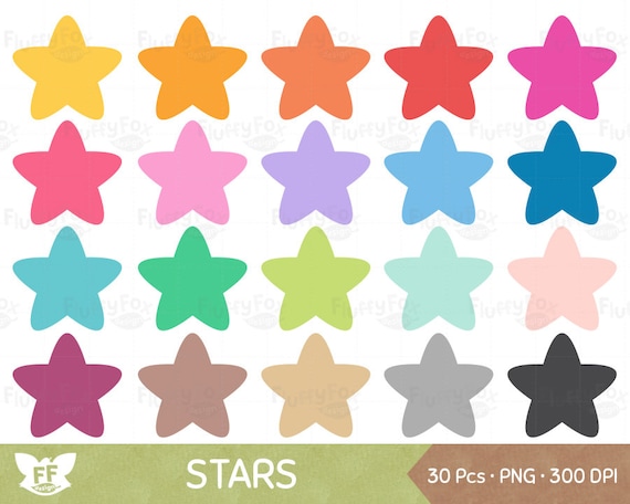 Star Clipart, Stars Clip Art, Twinkle Galaxy Outer Space Rounded Graphic  Icon Cute Rainbow, PNG Digital Download, Commercial Use - Etsy Hong Kong
