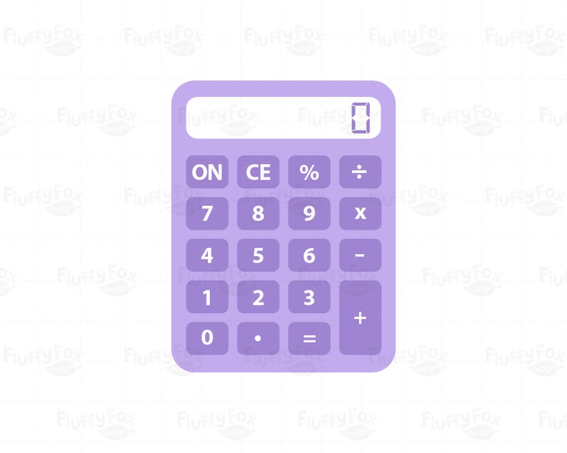 Calculator Clipart Teacher School Classroom Office Finance Supply Class Stationery Rainbow Cute Digital Graphic PNG Download Math Clip Art