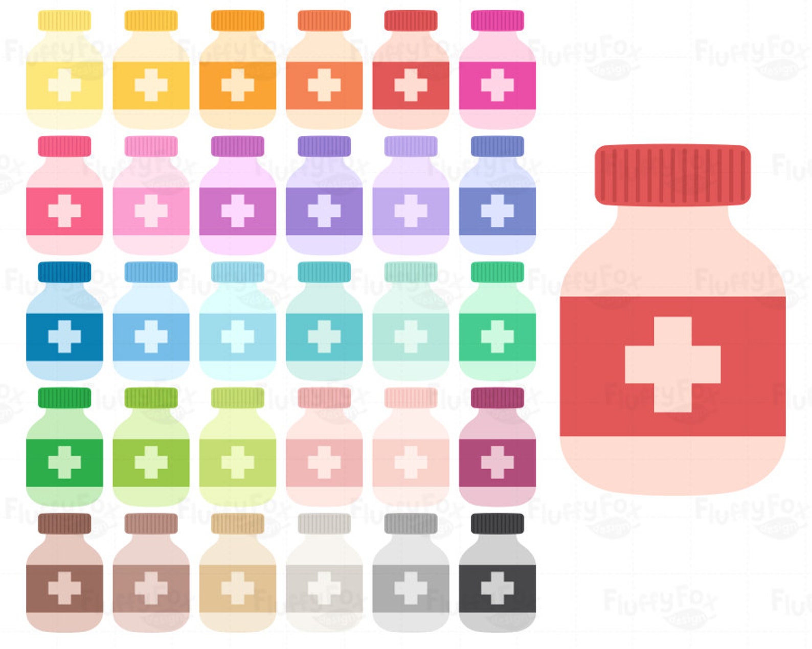 Medicine Bottle Clipart Pill Bottles Clip Art Tablet | Etsy