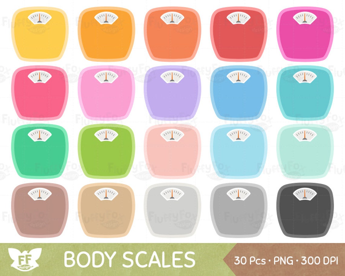 Body Scale Clipart Bathroom Scales Clip Art Fitness | Etsy