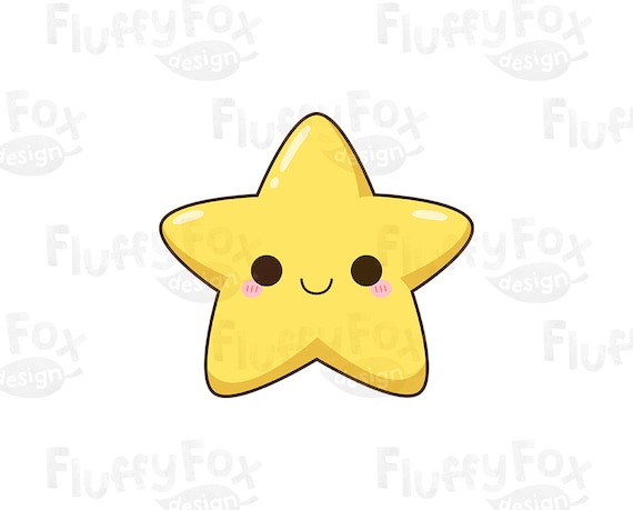 Kawaii Star Clipart Cute Stars Clip Art Galaxy Happy Funny - Etsy