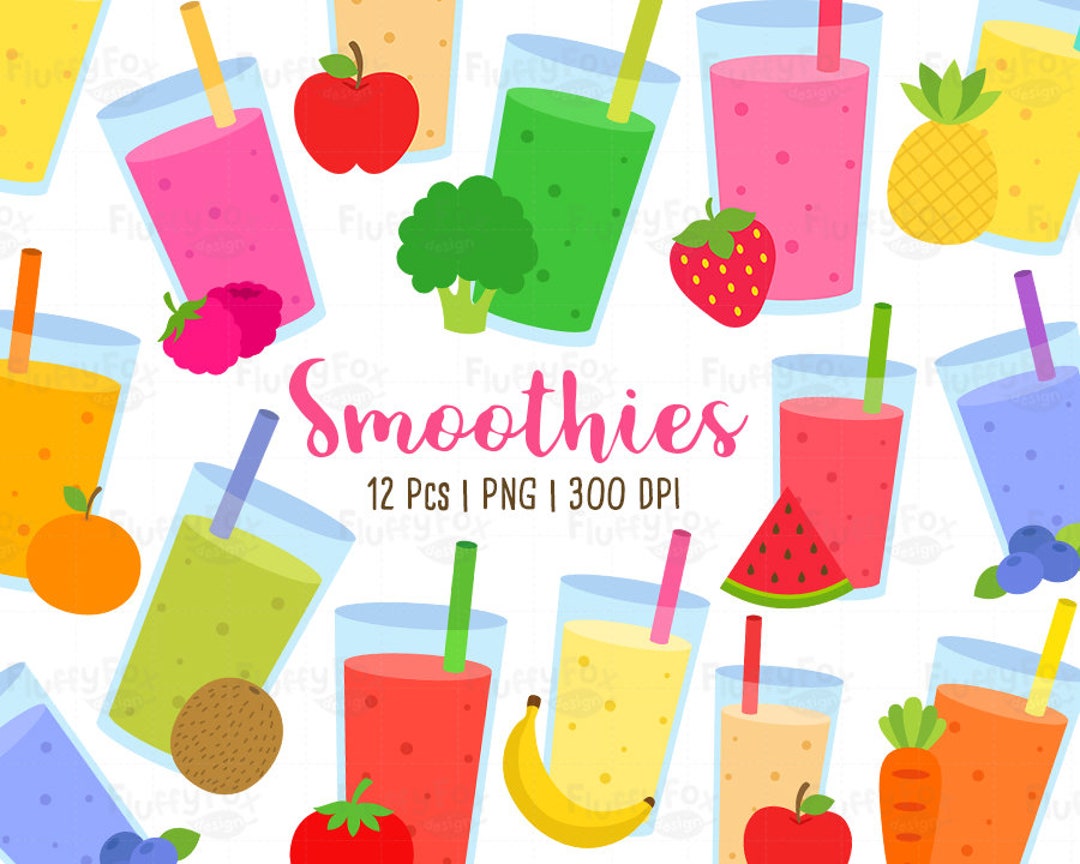 Smoothies Clipart, Blended Juices Clip Art, Fruit Vegetable Juice