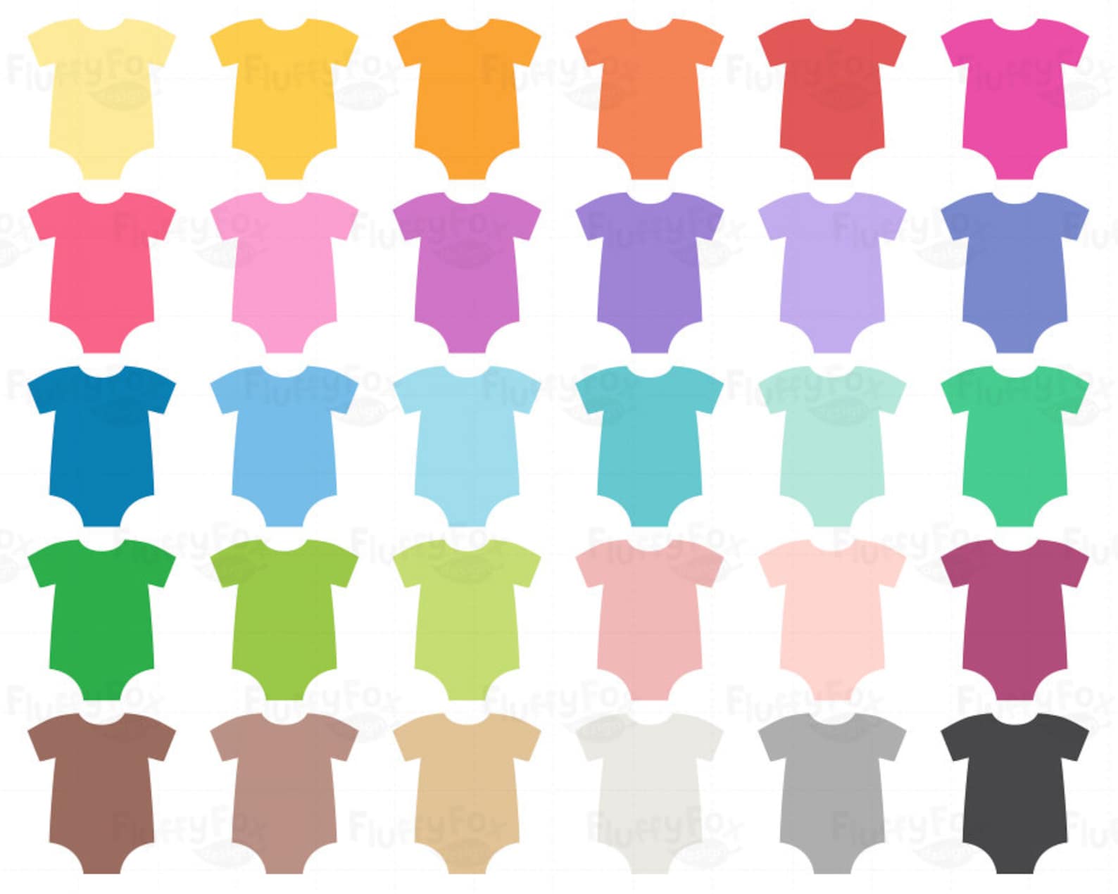 Baby Onesie Clipart, Onesies Clip Art, Baby Shower Cliparts, Clothes ...
