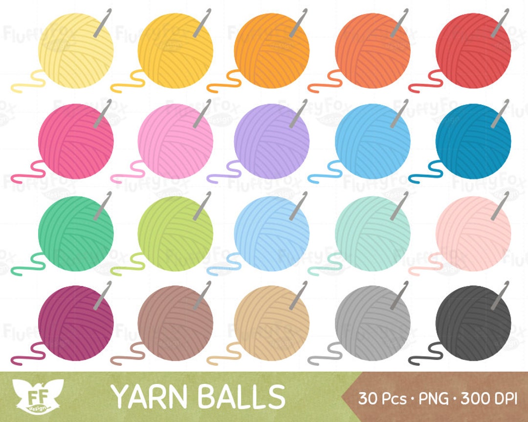 Yarn Ball Clipart, Crochet Clip Art, Knitting Sewing String Circle Cute