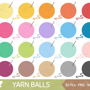 Yarn Ball Clipart, Crochet Clip Art, Knitting Sewing String Circle Cute Thread Wool Hook Knit Rainbow PNG Graphic Download, Commercial Use
