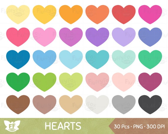 Herz Clipart Herzen Clipart Valentinstag Liebe Grafik Etsy