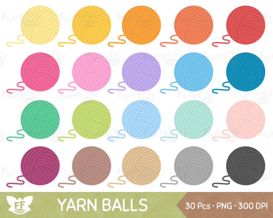 Yarn Ball Clipart, Crochet Clip Art, Knitting Sewing String Circle Cute