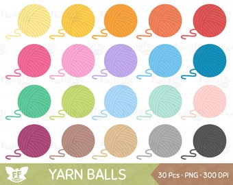 Yarn Ball Clipart, Crochet Clip Art, Knitting Sewing String Circle Cute Thread Wool Yarns Knit Rainbow PNG Graphic Download, Commercial Use