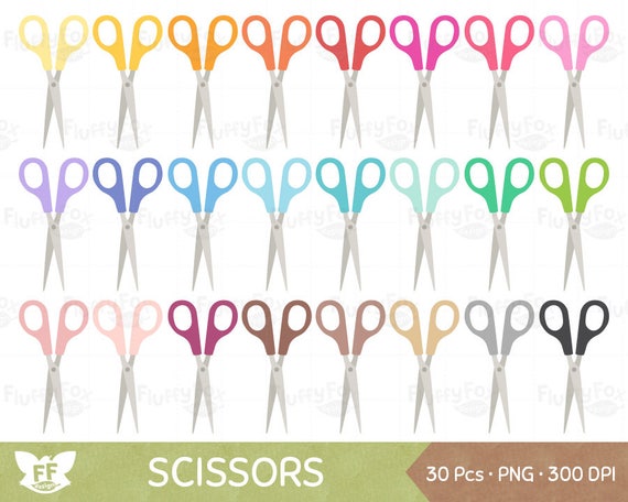 Scissors Clipart, School Supplies Clip Art Office Crafting Sewing