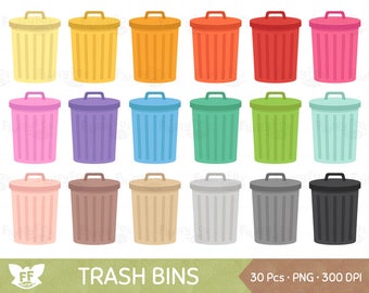 Trash Bin Clipart, Garbage Can Clip Art, Waste Bins Cliparts, Cleaning Recycle Environment Clean Icon Graphic PNG Download, Commercial Use