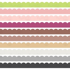 Rainbow Scalloped Border Clipart, Scallop Borders Clip Art, Colorful ...