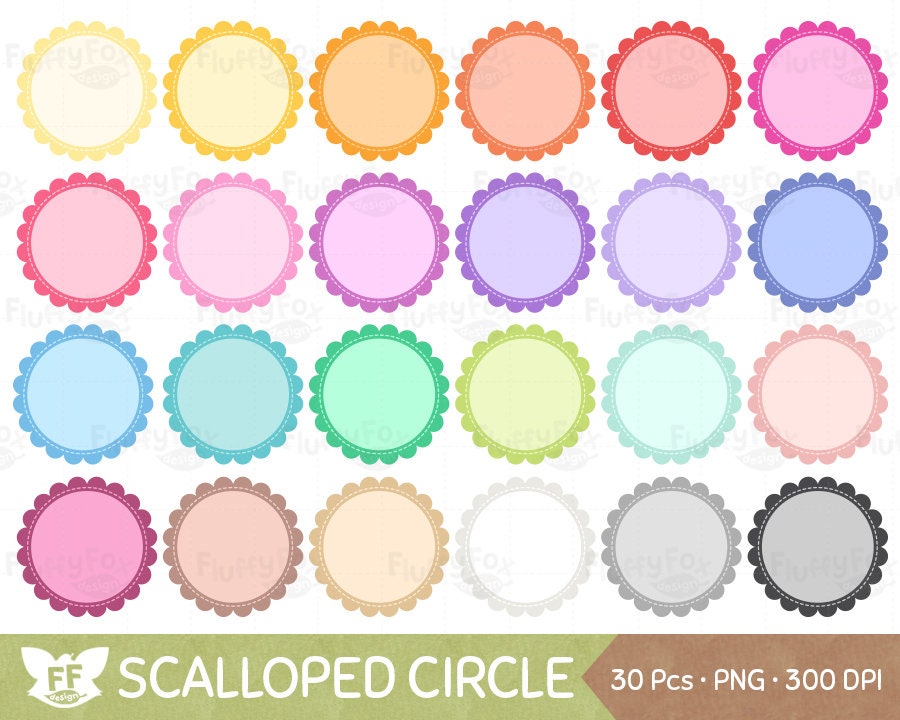 Vinyl Chalkboard Labels Stickers 48 Pack Scalloped Circle