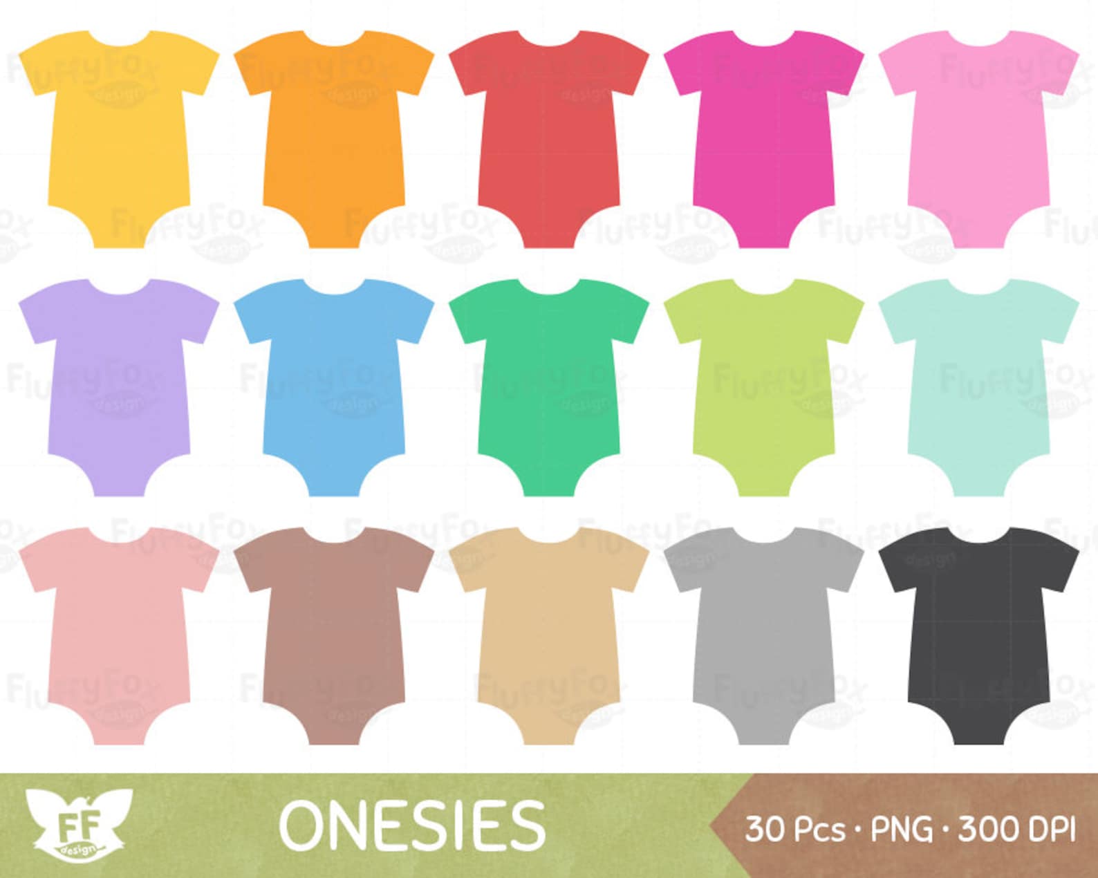 Baby Onesie Clipart, Onesies Clip Art, Baby Shower Cliparts, Clothes ...