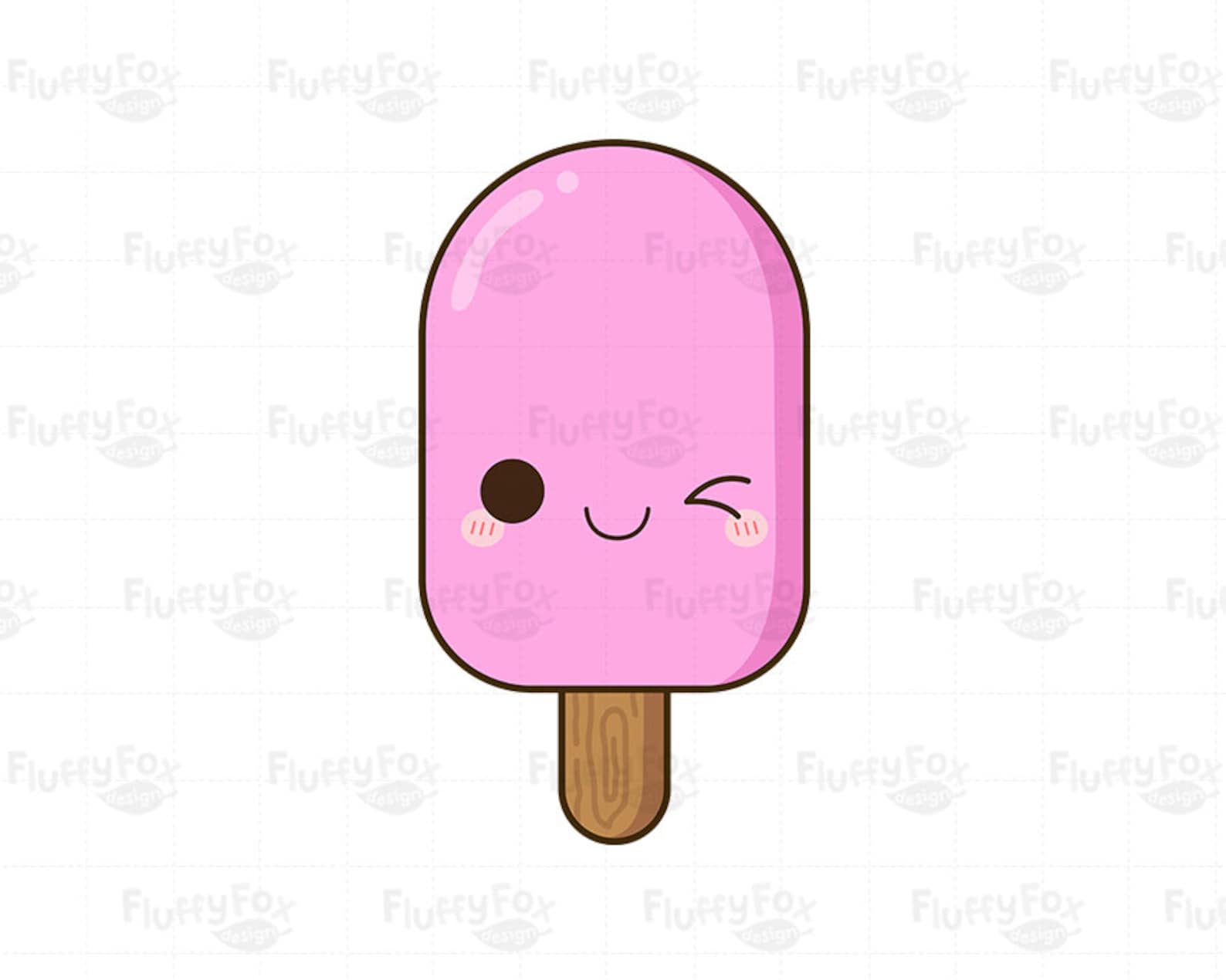 Kawaii Popsicle Clipart Cute Popsicles Clip Art Ice Cream - Etsy